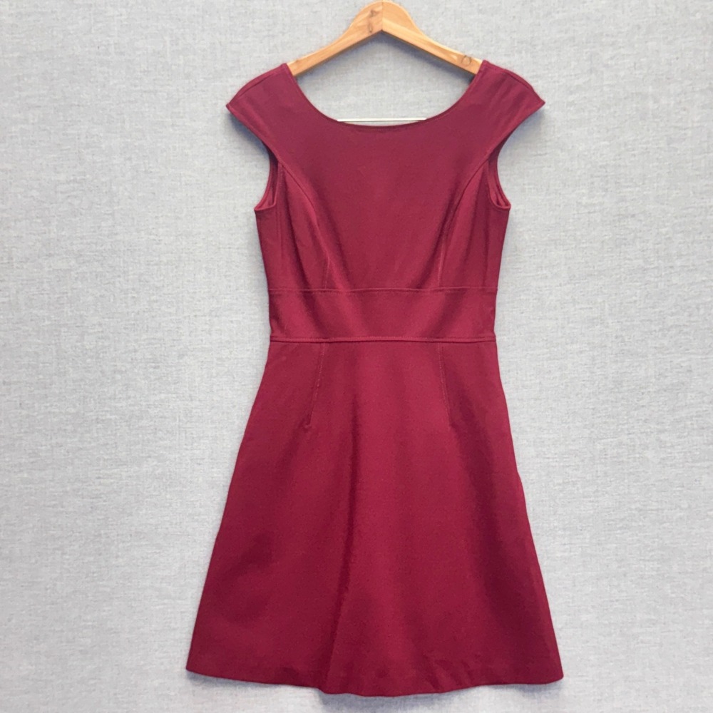 Original Penguin Womens Burgundy Fit & Flare Dress Sleeveless Size 4